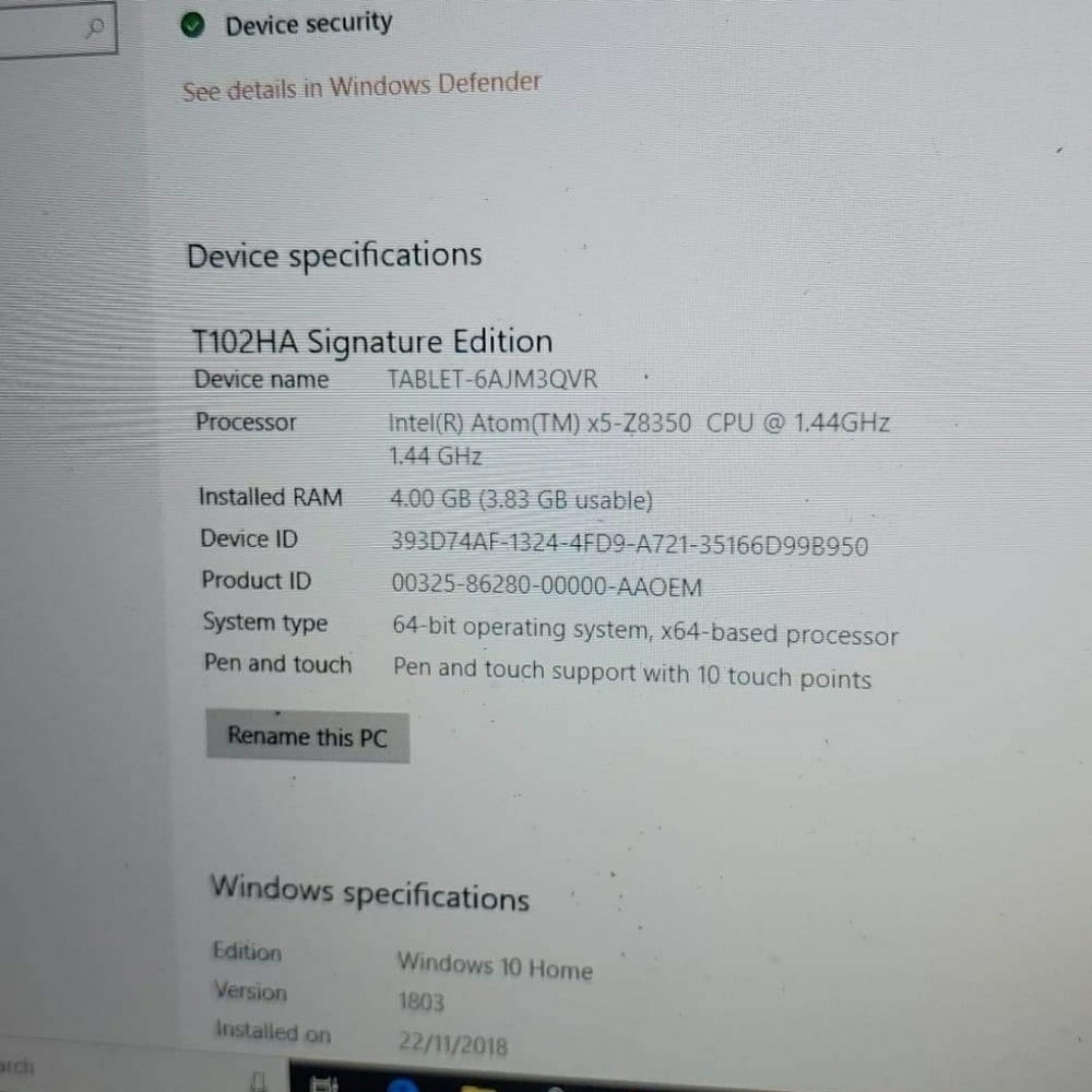 Assus t102h